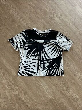 Hurley Black & White Palm Print Short Sleeve Tee